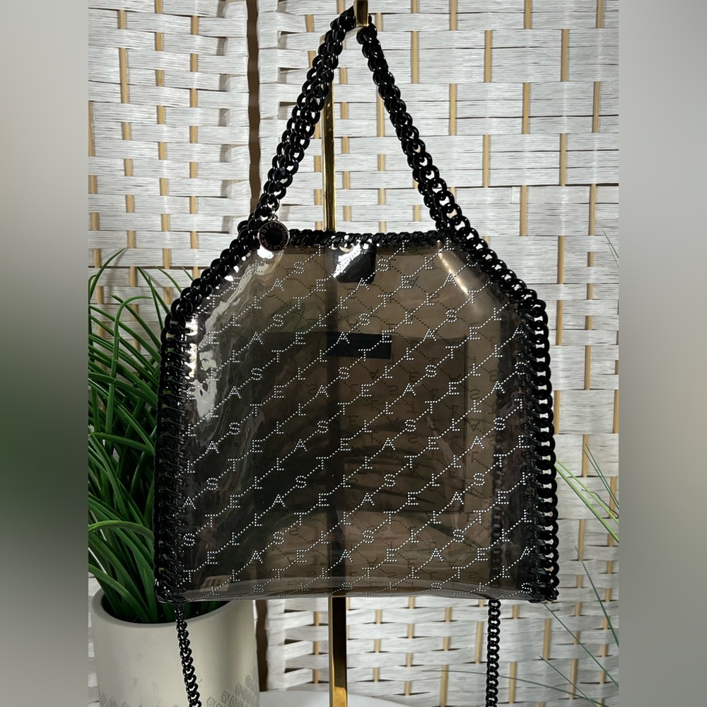 Stella Mccartney Falabella Mini Monogram Tote Bag in Black PVC-FREE SHIPPING